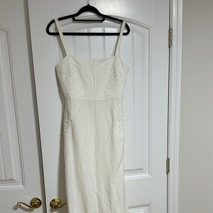 Zara White Embroidered Dress